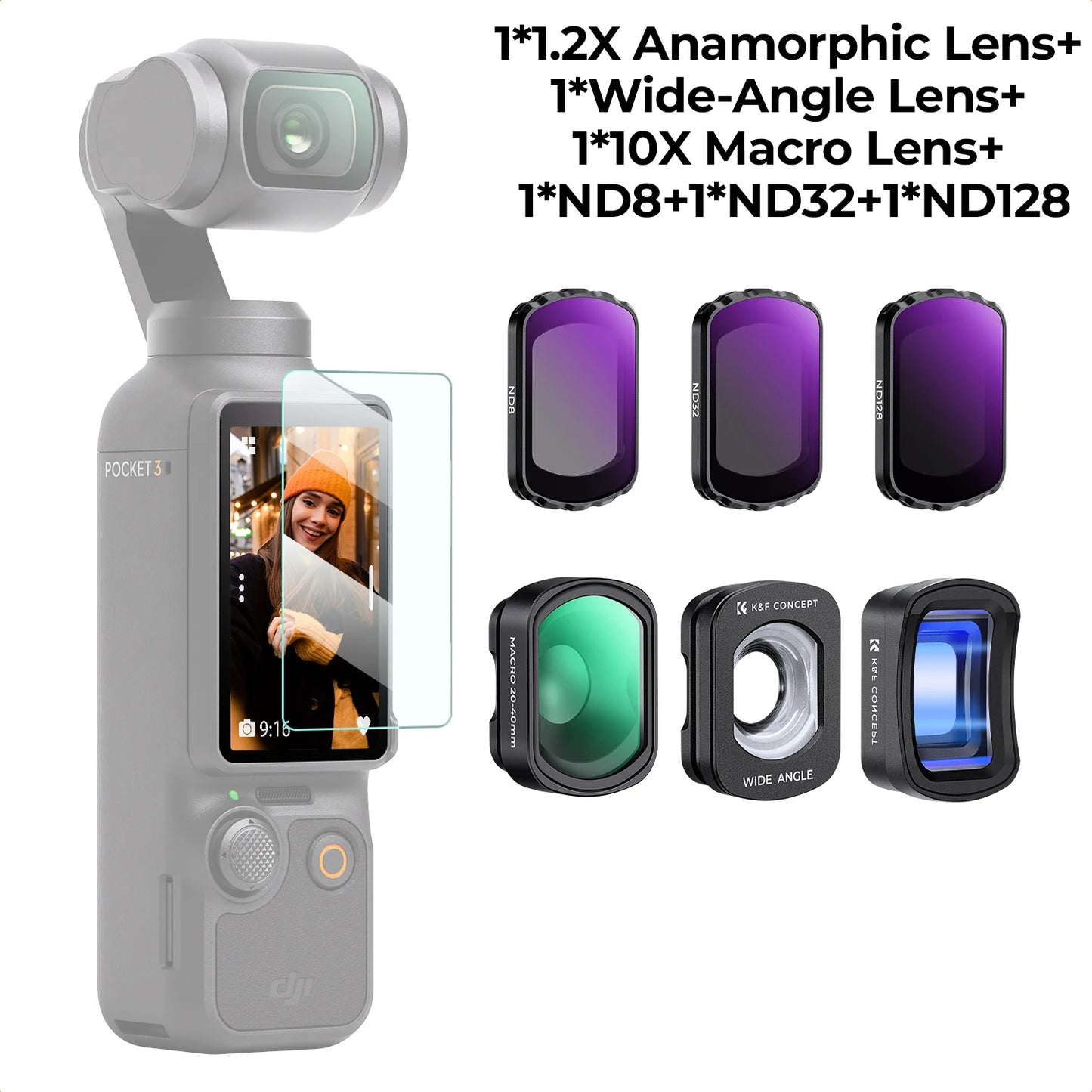 CineWorks Pro™ - K&amp; F Concept Sport Effect Filter Set for DJI Osmo Pocket 3