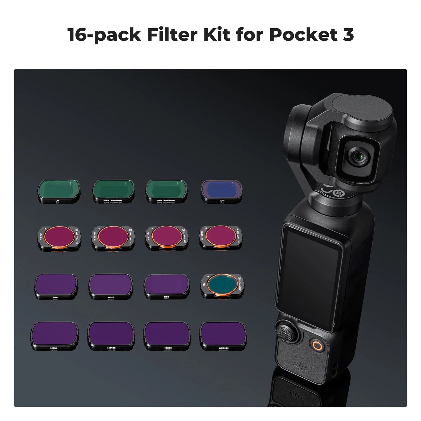 CineWorks Pro™ - K&amp; F Concept Sport Effect Filter Set for DJI Osmo Pocket 3